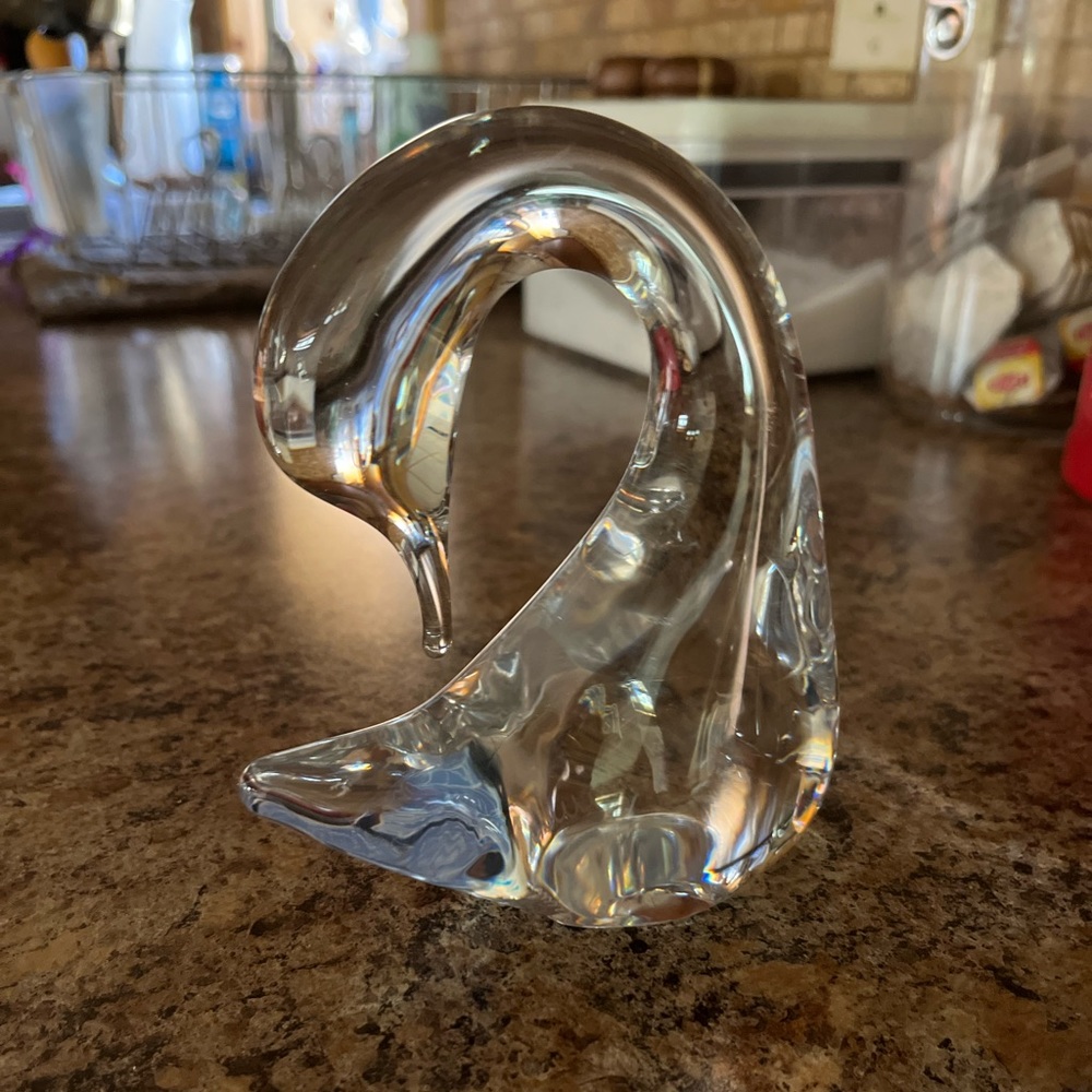 Vintage Daum Crystal Swan/Bird Figurine signed